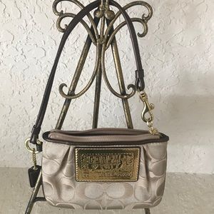 Coach Poppy Bronze Khaki Wristlet